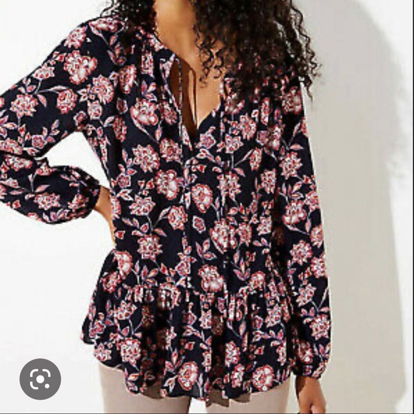 LOFT Tops - Loft peplum floral top Sz S